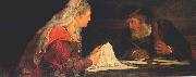 Aert de Gelder Esther and Mordechai writing the second letter of Purim oil painting on canvas